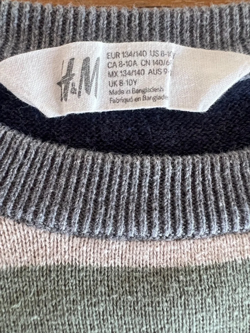 Boys H&M Cabin Core Striped Knit Sweater (8-10Y)